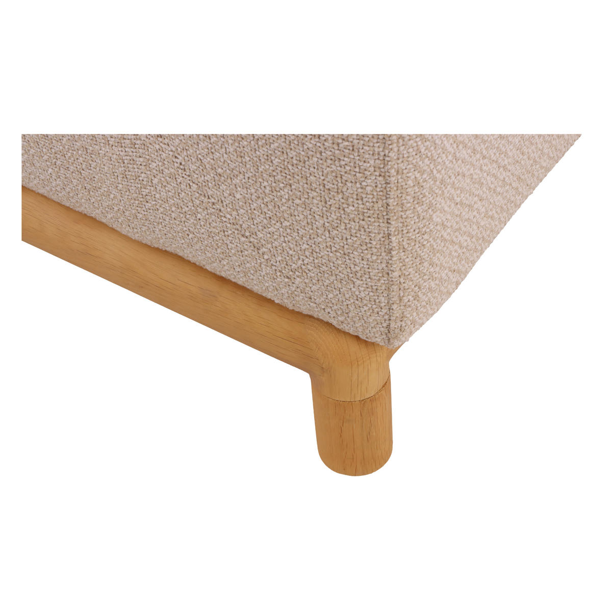 SOFA Celeste, 3-Sitzer, Natur Massiveiche + beiger Stoff - Beige, Holz (250/87/102cm) - WOODEK