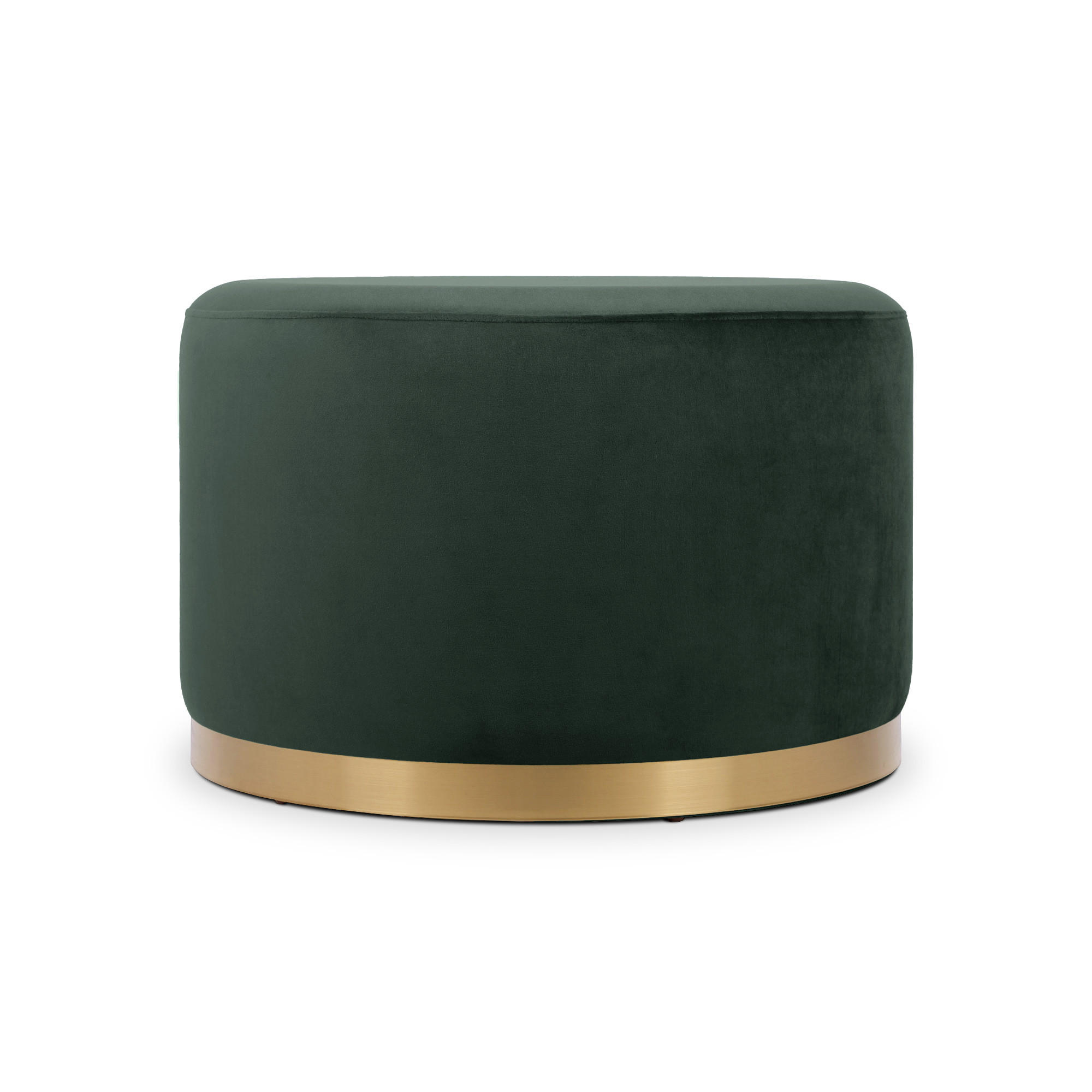 SITZPUFF Charlotte II aus tannengrünem Samt und goldfarbenem Metall - Waldgrün/Grün, Holzwerkstoff/Textil (60/40/60cm) - Sicaan