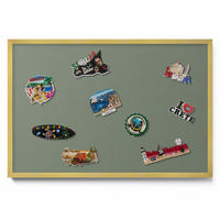 MAGNETTAFEL 60x40 cm Goldener Rahmen Oliv - Olivgrün, Metall (60/50/0.4cm) - TULUP