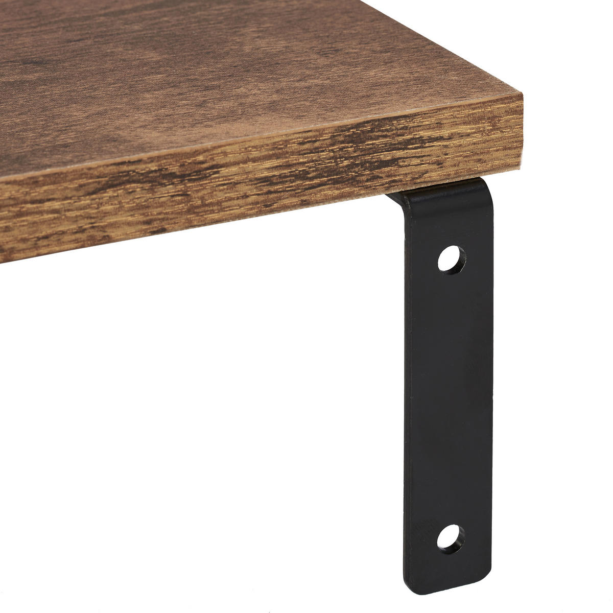 2XNÁSTENNÉ regály - hnedá, kov/kompozitné drevo (48/9.5/15.5cm) - Relaxdays