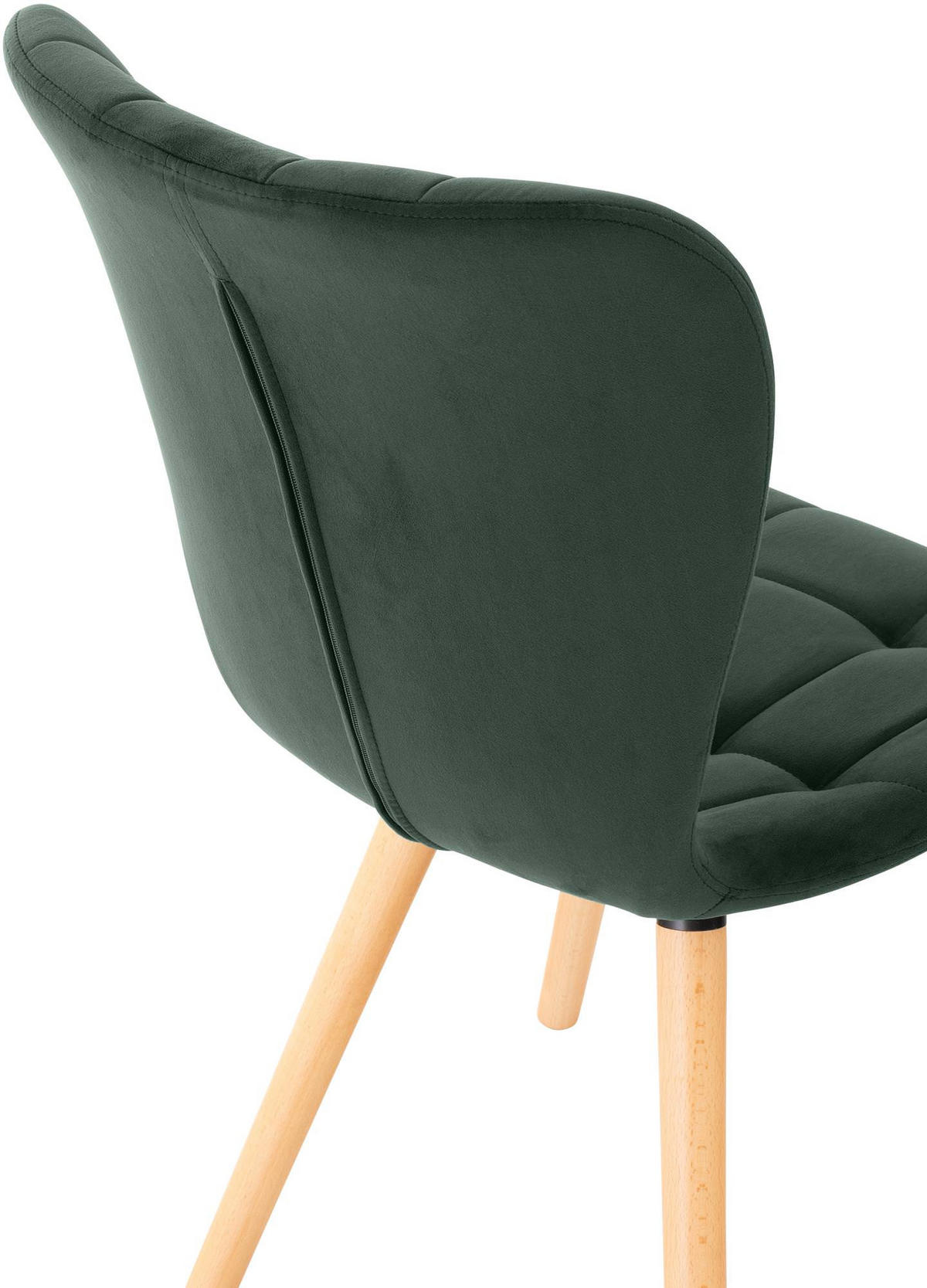 STUHL 2er Set Samt grün - Eukalyptusholzfarben/Grün, Holz/Textil (50/88/63cm) - CLP