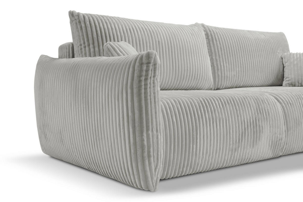 SOFA Hallora - Grau (Tilia 83) - Hellgrau, Holzwerkstoff (240/88/108cm) - Möblo