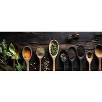 GLASBILD 80x30 cm Küche Gewürze Landhaus - Beige, Glas (80/30cm) - artissimo