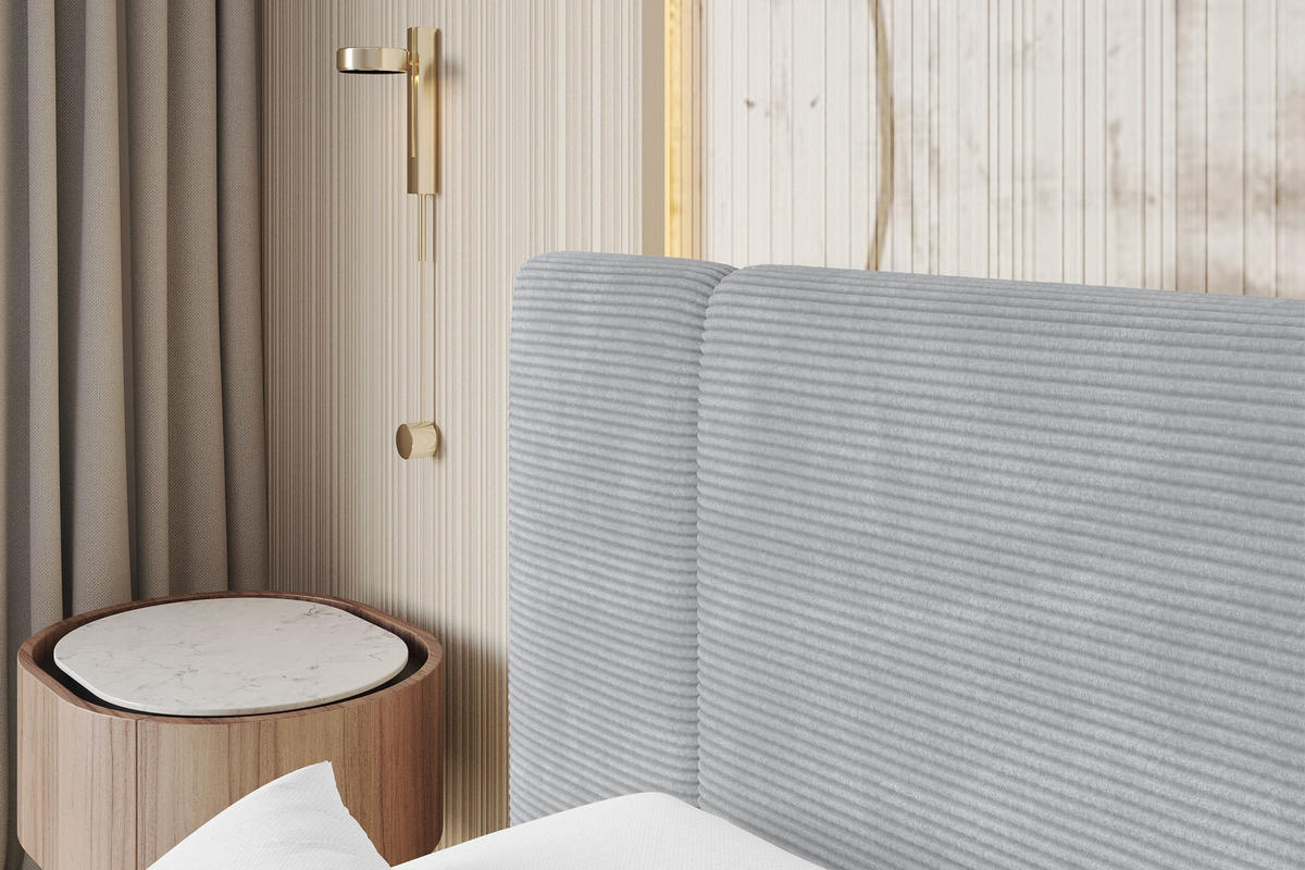 POLSTERBETT mit Bettkasten und Lattenrost, Bett mit Matratze H3/H4 - TEVO 160x200 Grau - Anthrazit, Holzwerkstoff/Textil (160/200cm) - ALTDECOR