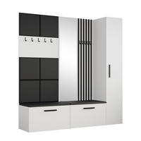 GARDEROBENSCHRANK MODULO 201,2/204/40 cm Modern Garderobe-Set Weiß - Schwarz/Weiß, Holzwerkstoff (201.2/204/40cm) - MASSENO