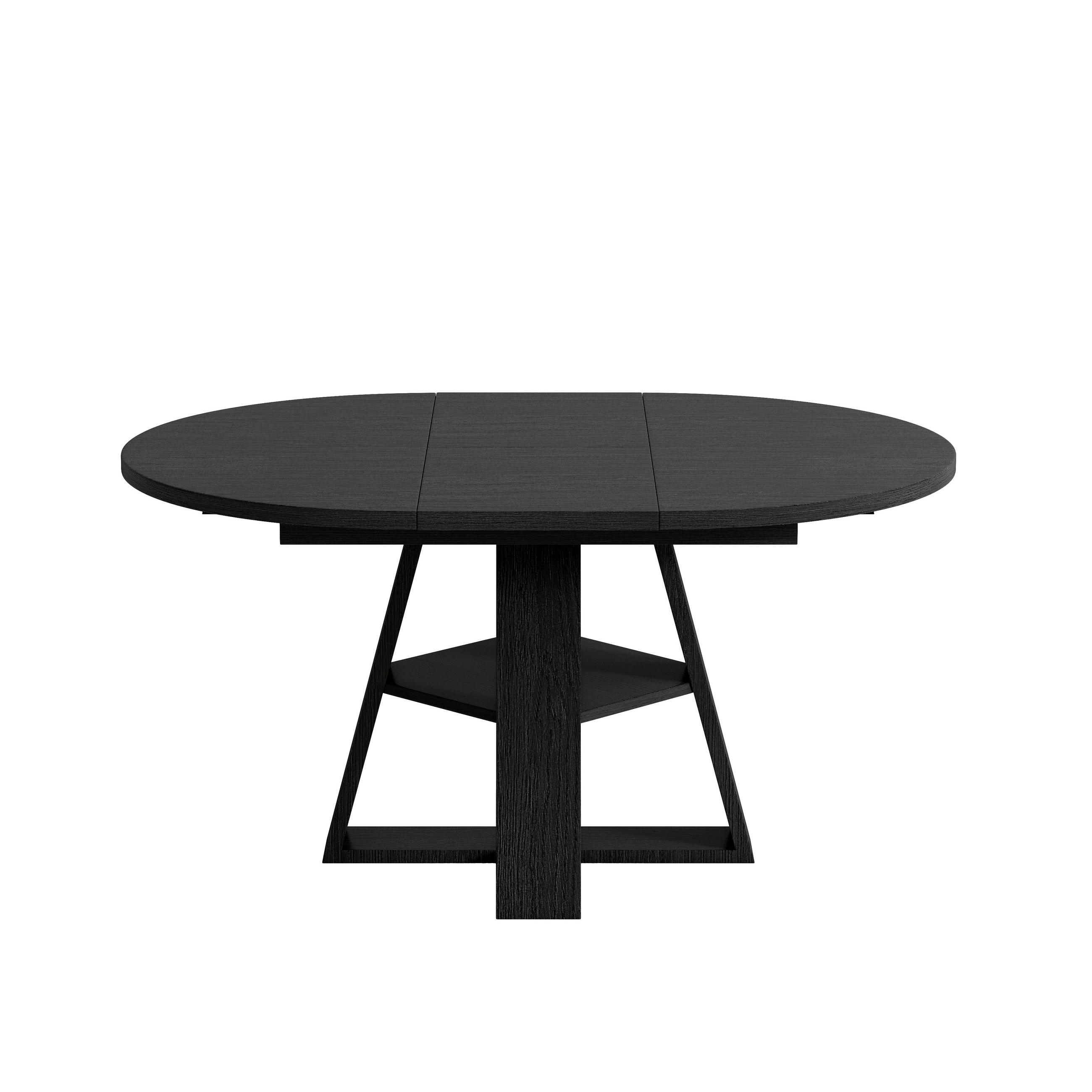 ESSTISCH 110–150/110/75 cm, Schwarz/Holzfarben - Schwarz, Holzwerkstoff (150/110/75cm)