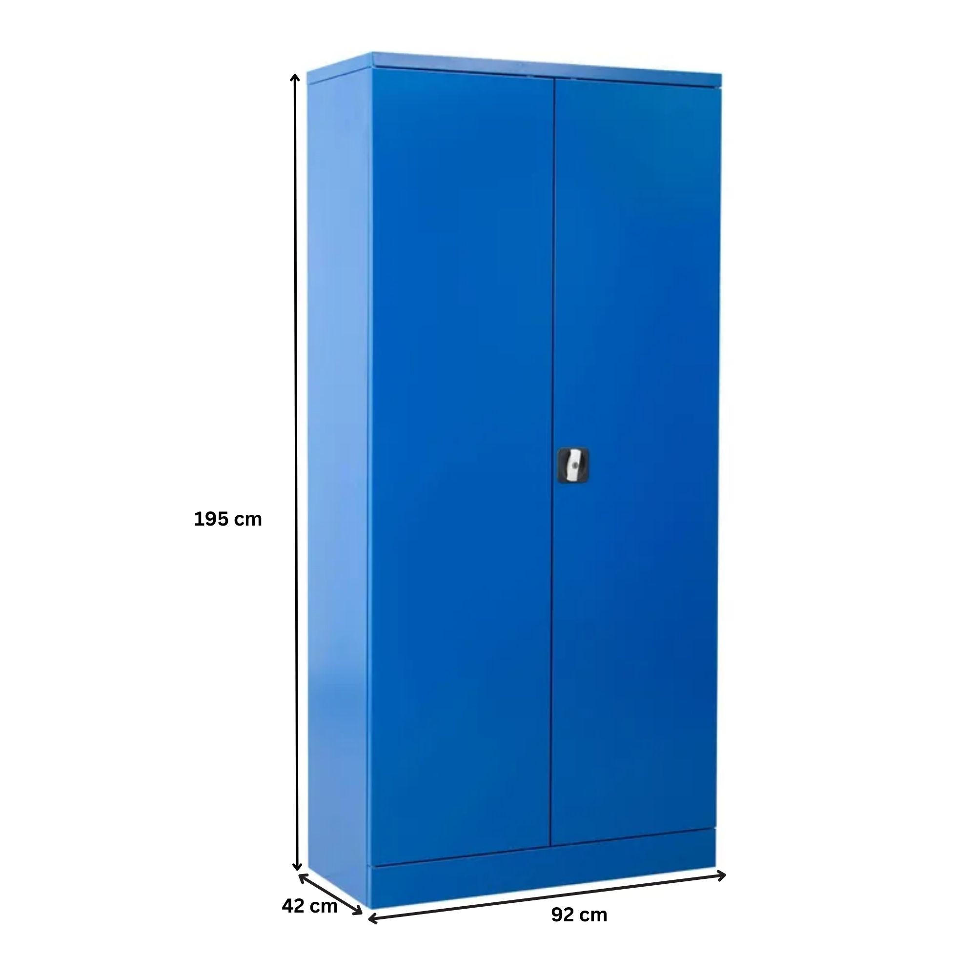 STAHLSCHRANK Bee mit 4 lackierten Fachböden 195x92x42 cm Korpusfarbe Enzianblau Frontfarbe Enzianblau - Blau, Metall (92/195/42cm)