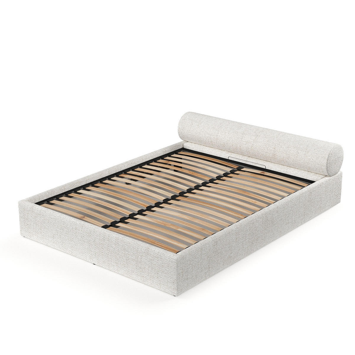 POLSTERBETT Solvo mit Stauraum 180/200 cm Creme im Neve Stoff - Creme/Schwarz, Holz/Holzwerkstoff (180/200cm) - AltaBeds