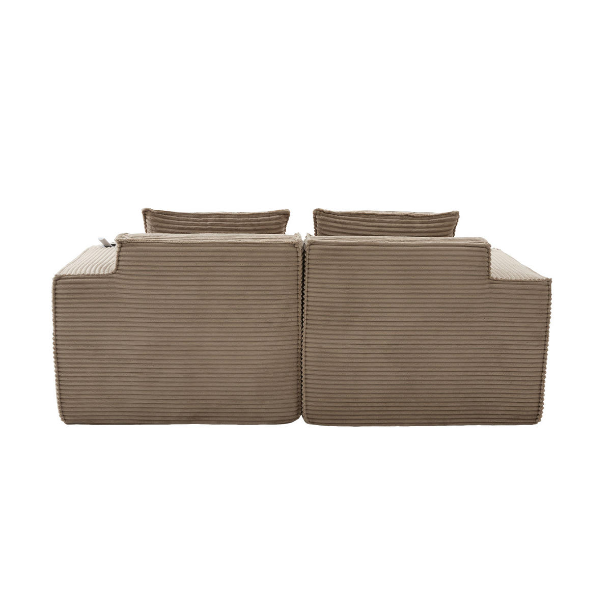 2-SITZER-SOFA DE-33835 modular mit Getränkehaltern Khaki - Sandfarben, Textil (188/75/90cm) - ComfortXL