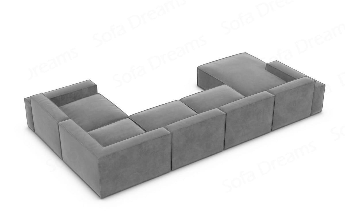 WOHNLANDSCHAFT Beluga Dunkelgrau Samtstoff - Dunkelgrau, Kunststoff (313/73/181cm)