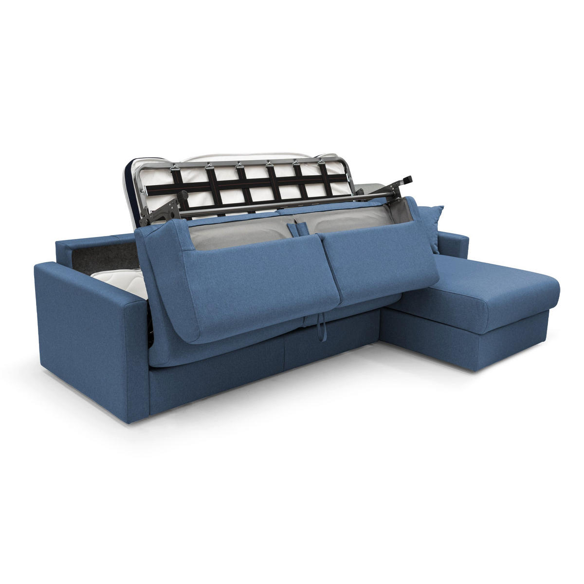 ECKSOFA RECHTS Chris - Blau, Textil (288/96cm) - Divani.store