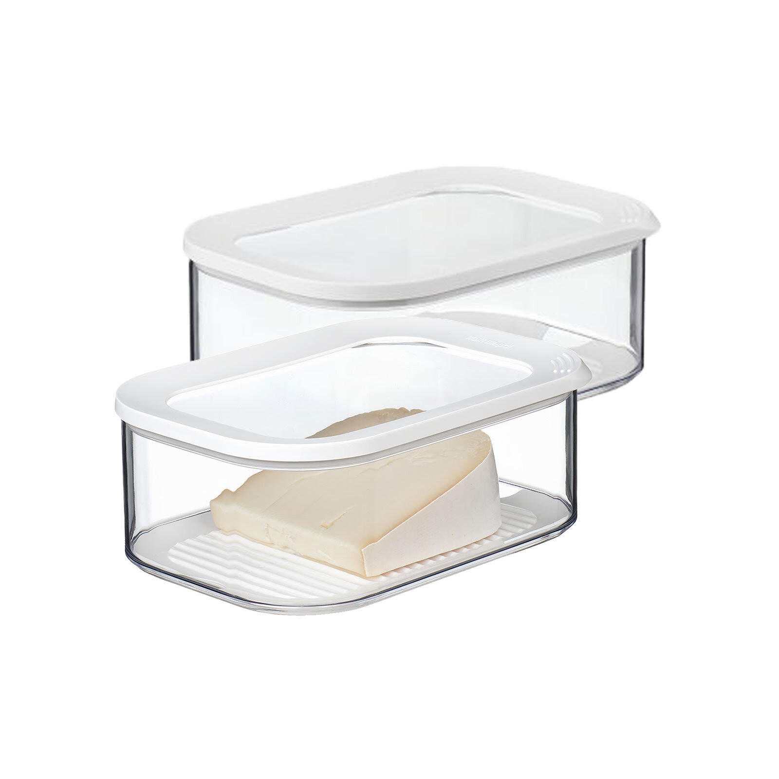 KÄSEDOSEN Modula weiß 2000 ml 2er Set - Weiß, Kunststoff (16/8.6/22.4cm) - Mepal