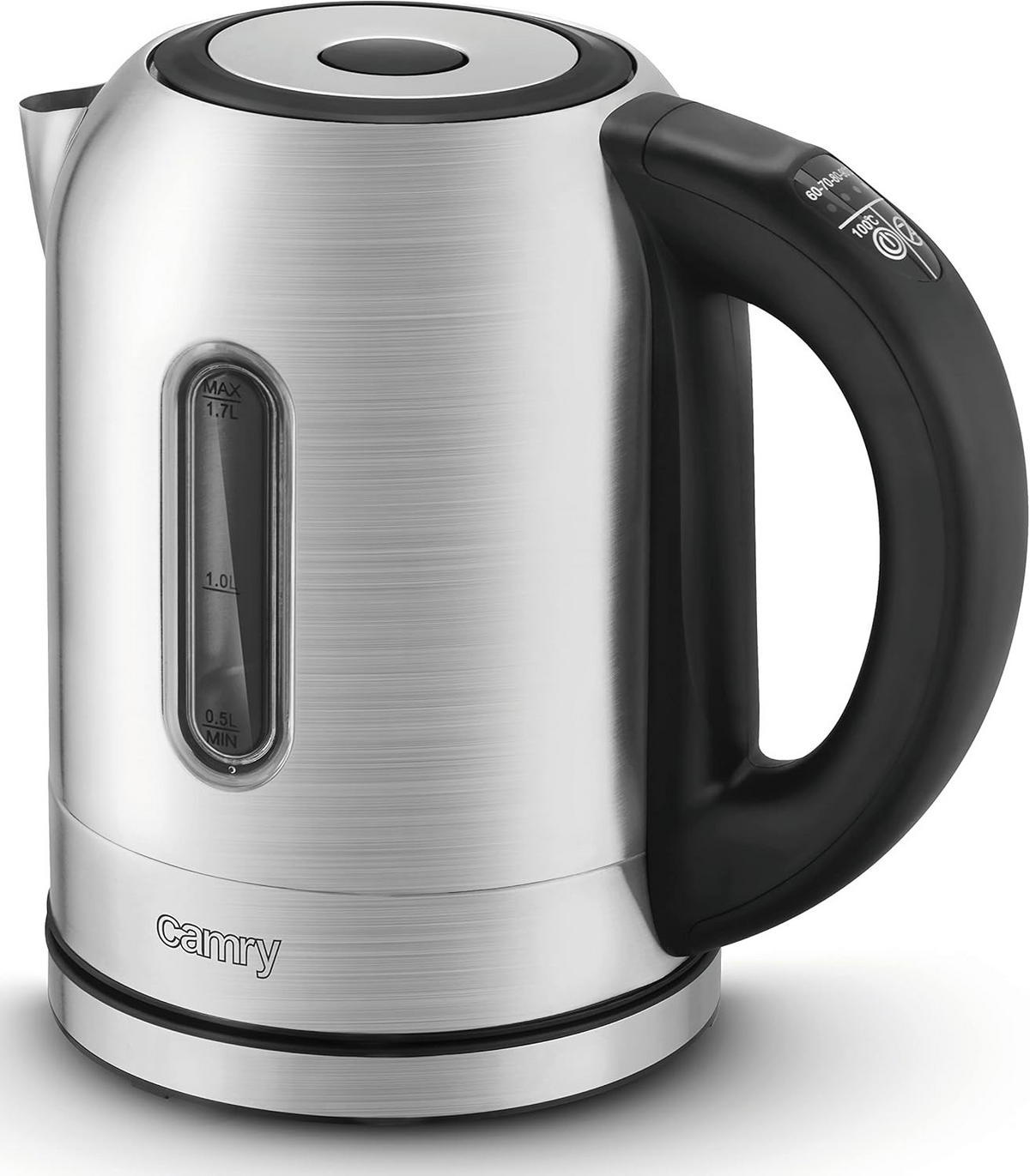 WASSERKOCHER CR1253 Silber - Silberfarben/Schwarz, Kunststoff/Metall (22/15/22cm) - camry