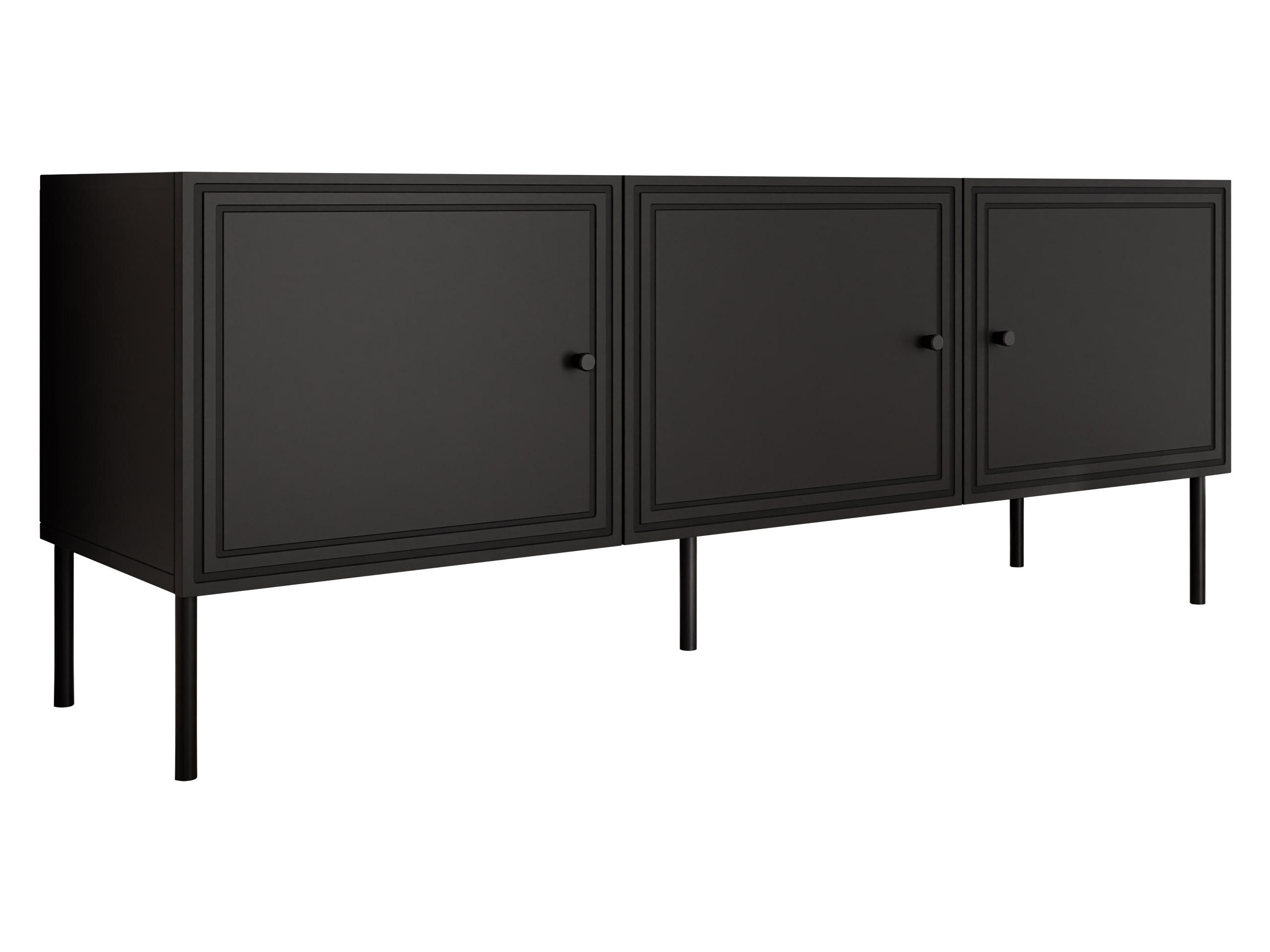 TV-LOWBOARD Palazzo Bis 150 3D - Schwarz, Holzwerkstoff/Kunststoff (151/40/60cm) - MIRJAN24