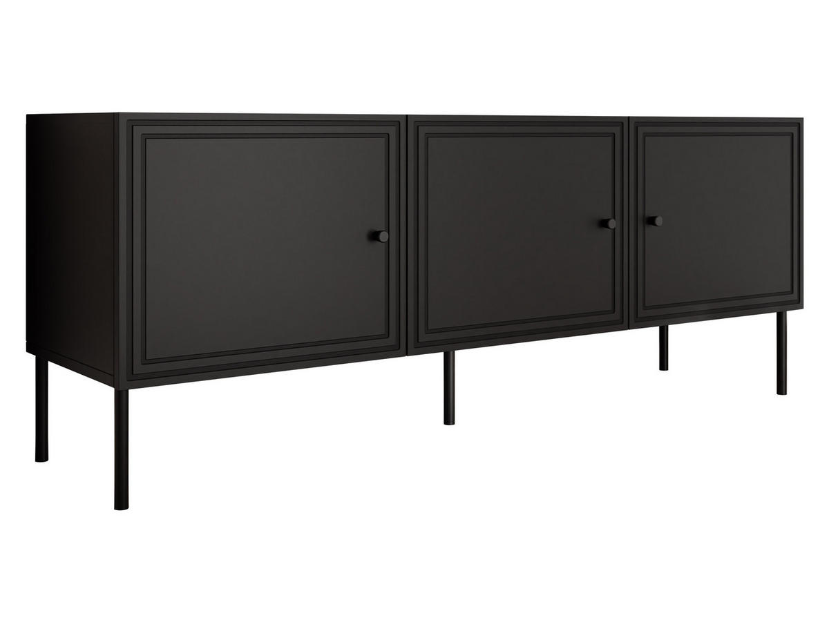 TV-LOWBOARD Palazzo Bis 150 3D - Schwarz, Holzwerkstoff/Kunststoff (151/40/60cm) - MIRJAN24