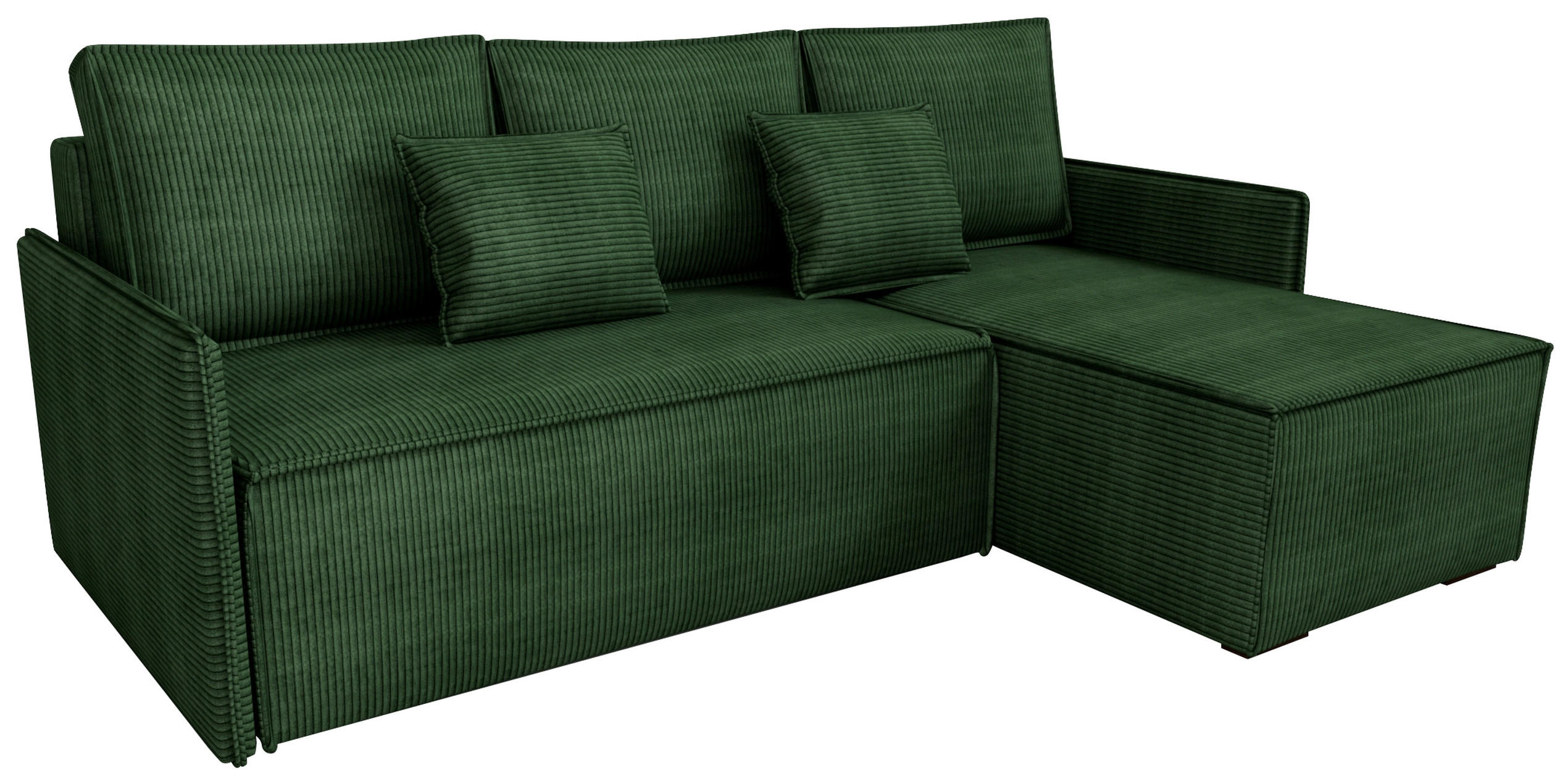 ECKSOFA Atlantic mit Schlaffunktion Grün Cord - Grün, Textil (238/141cm) - Bromarkt