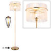 LED STEHLEUCHTE Gorley Gold - Goldfarben, Glas (38/38/152cm) - Globo Lighting