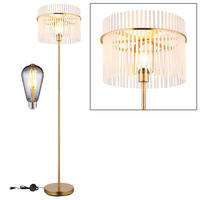LED STEHLEUCHTE Gorley Gold - Goldfarben, Glas (38/38/152cm) - Globo Lighting