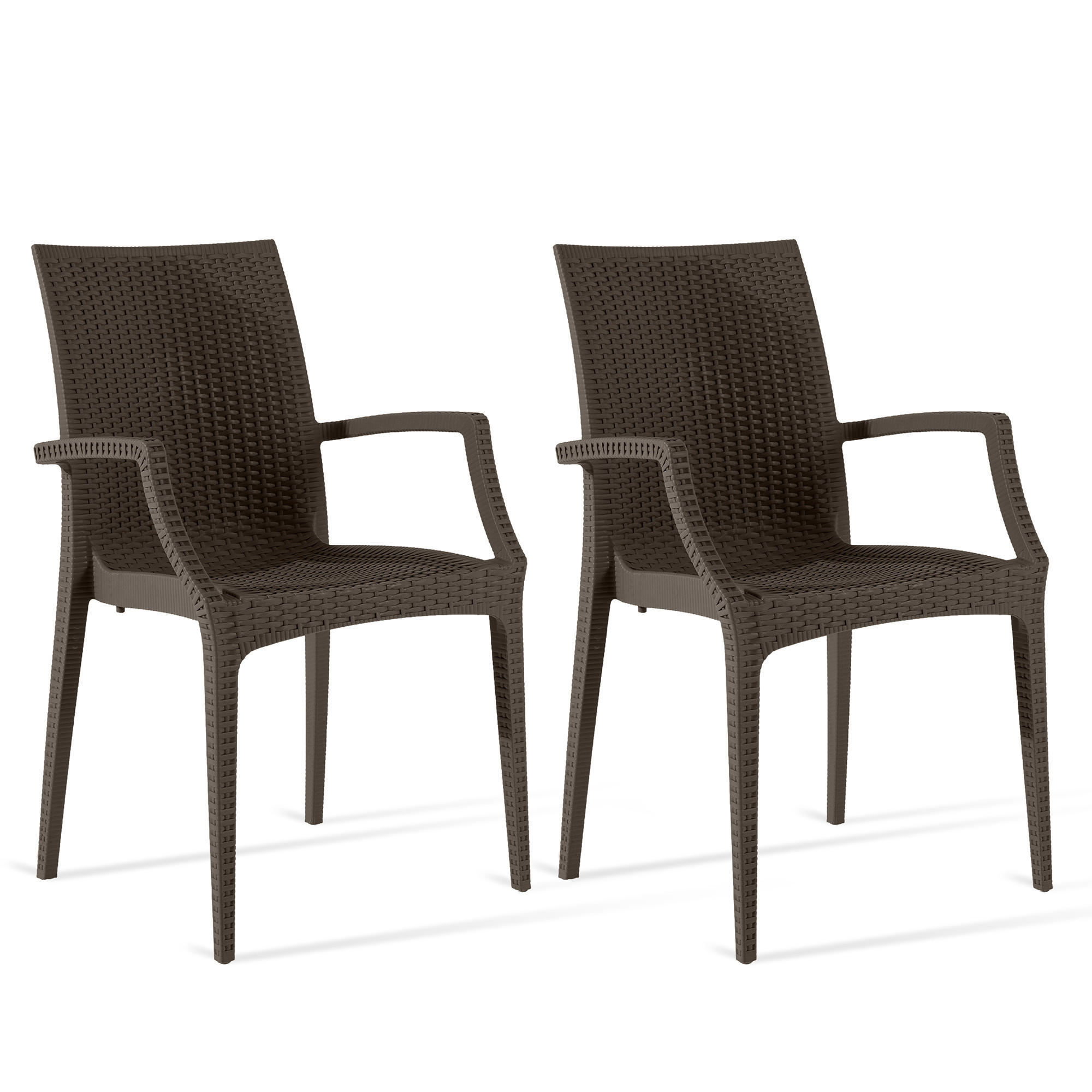 GARTENSTUHL ETULI 2-tlg, Braun - Braun, Kunststoff (56/88/50cm) - KONSIMO®