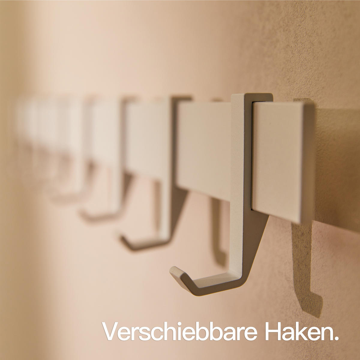 MODERNE GARDEROBENLEISTE Wandgarderobe Matt Weiß 80 cm - Weiß, Metall (80/7/5cm) - Designfabrik Hamburg