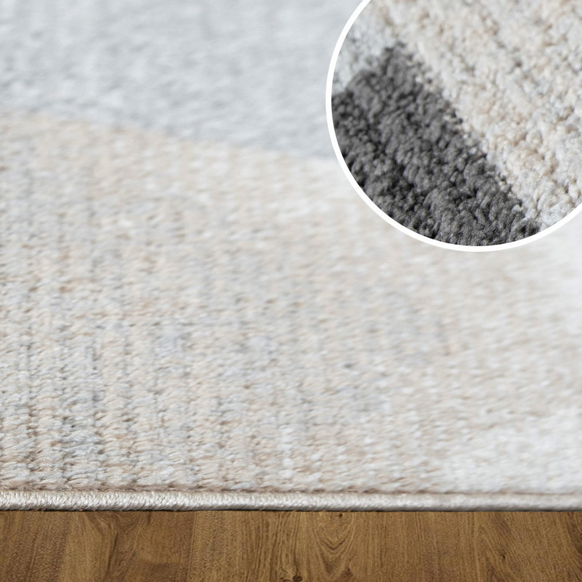 TEPPICH Harmonia Patchwork Design Hoch-Tief-Effekt mehrfarbig 60 x 110 cm - Beige/Creme, Kunststoff/Textil (60/110cm) - oKu-Tex
