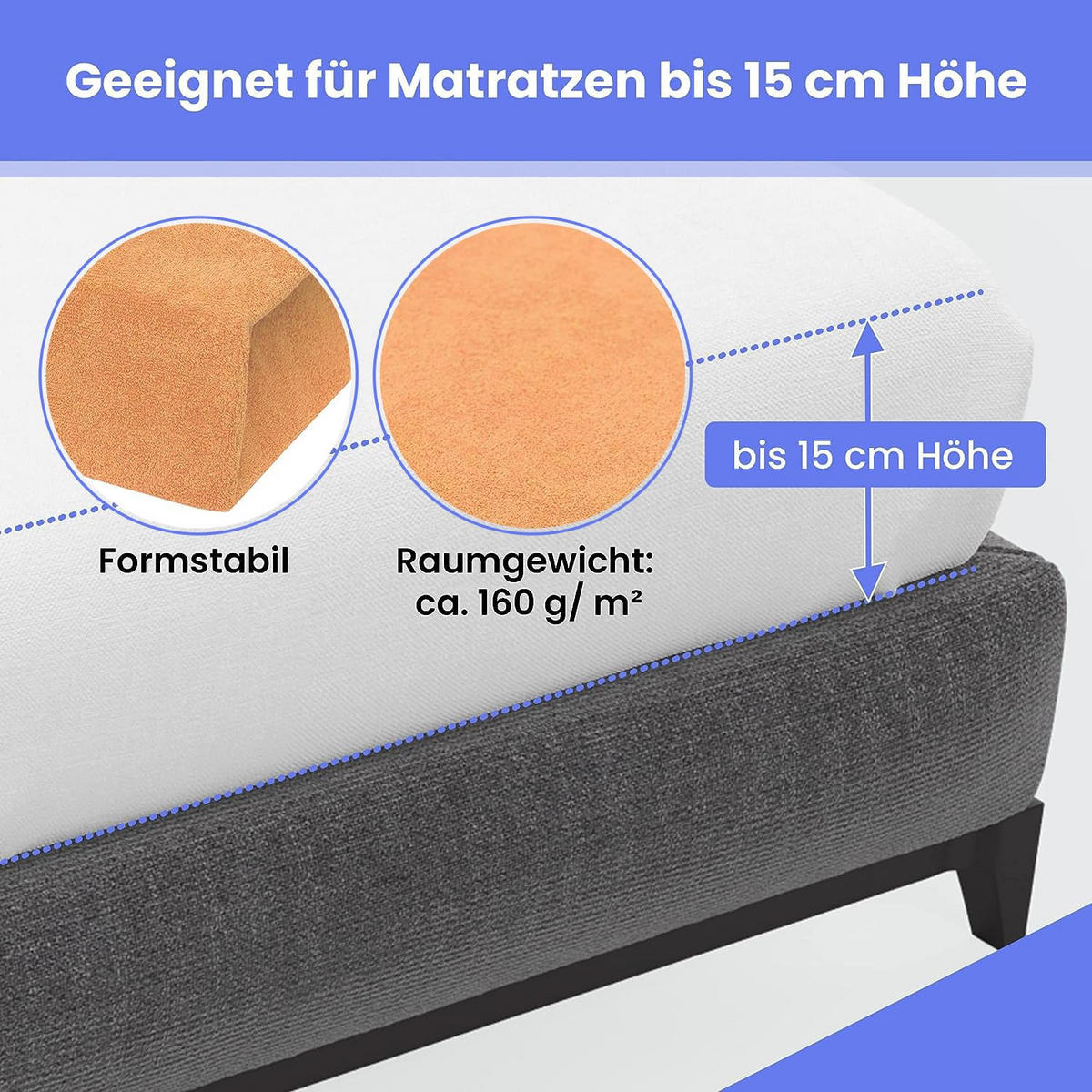 SPANNBETTLAKEN 200/220 cm, Frottee Elastisch 100 % Baumwolle Lachs - Sandfarben, Textil (200/220cm) - Best For Home