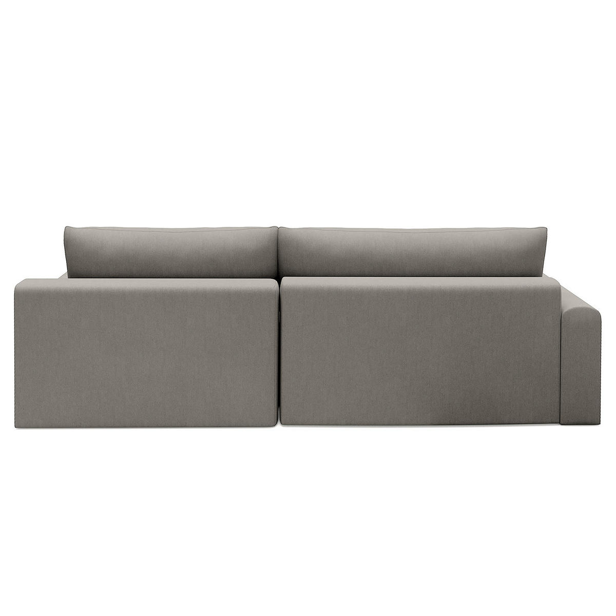 ECKSOFA mit Schlaffunktion - Longchair - Hellgrau/Schwarz, Kunststoff/Textil (253/167cm) - home24