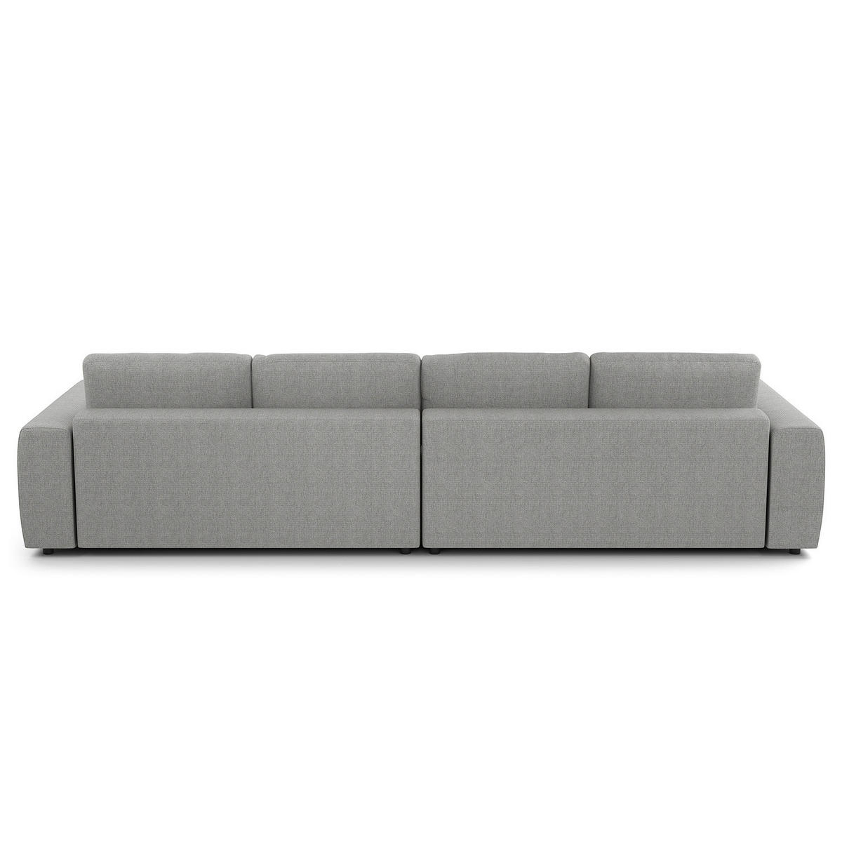 ECKSOFA mit XXL-Longchair - Hellgrau/Schwarz, Kunststoff/Textil (323/182cm) - home24