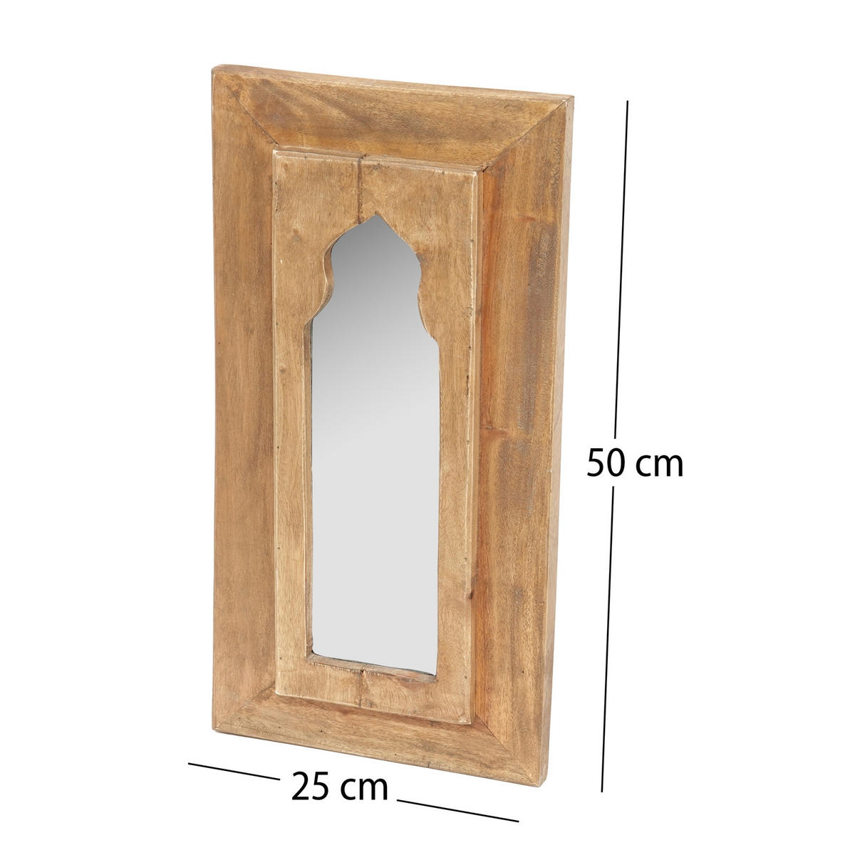 WANDSPIEGEL Tara 50x24 cm Massivholz naturfarben - Naturfarben, Holz (24/50/3cm) - DESIGN DELIGHTS