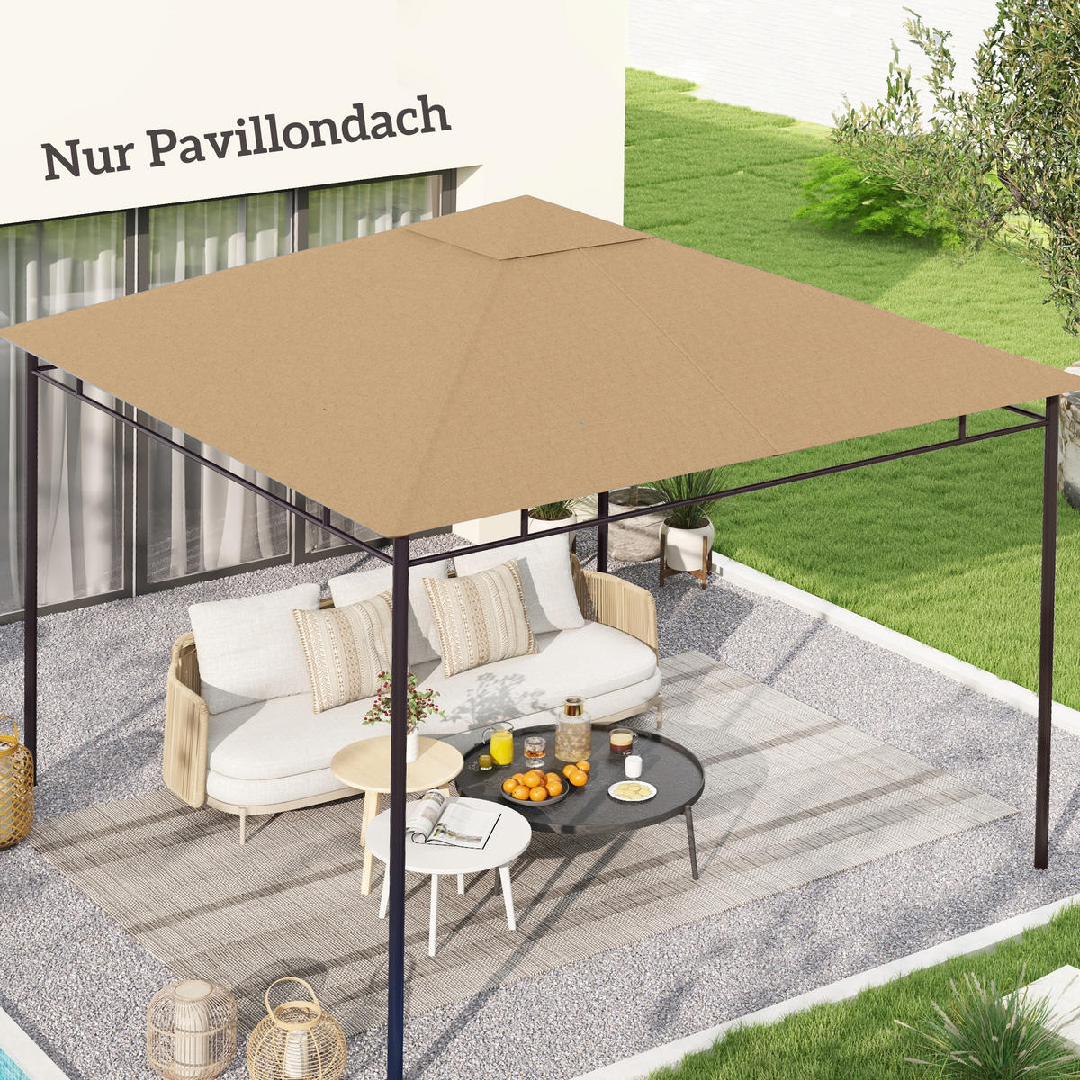ERSATZDACH für Gartenpavillon DE-06036 298/295 cm Beige - Beige, Textil (295/298cm) - ComfortXL