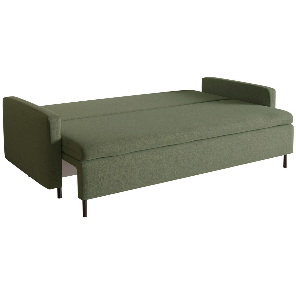 3-SITZER SOFA Umpro Chenille Dunkelgrün - Dunkelgrün/Schwarz, Textil/Metall (220/96/95cm) - Selsey