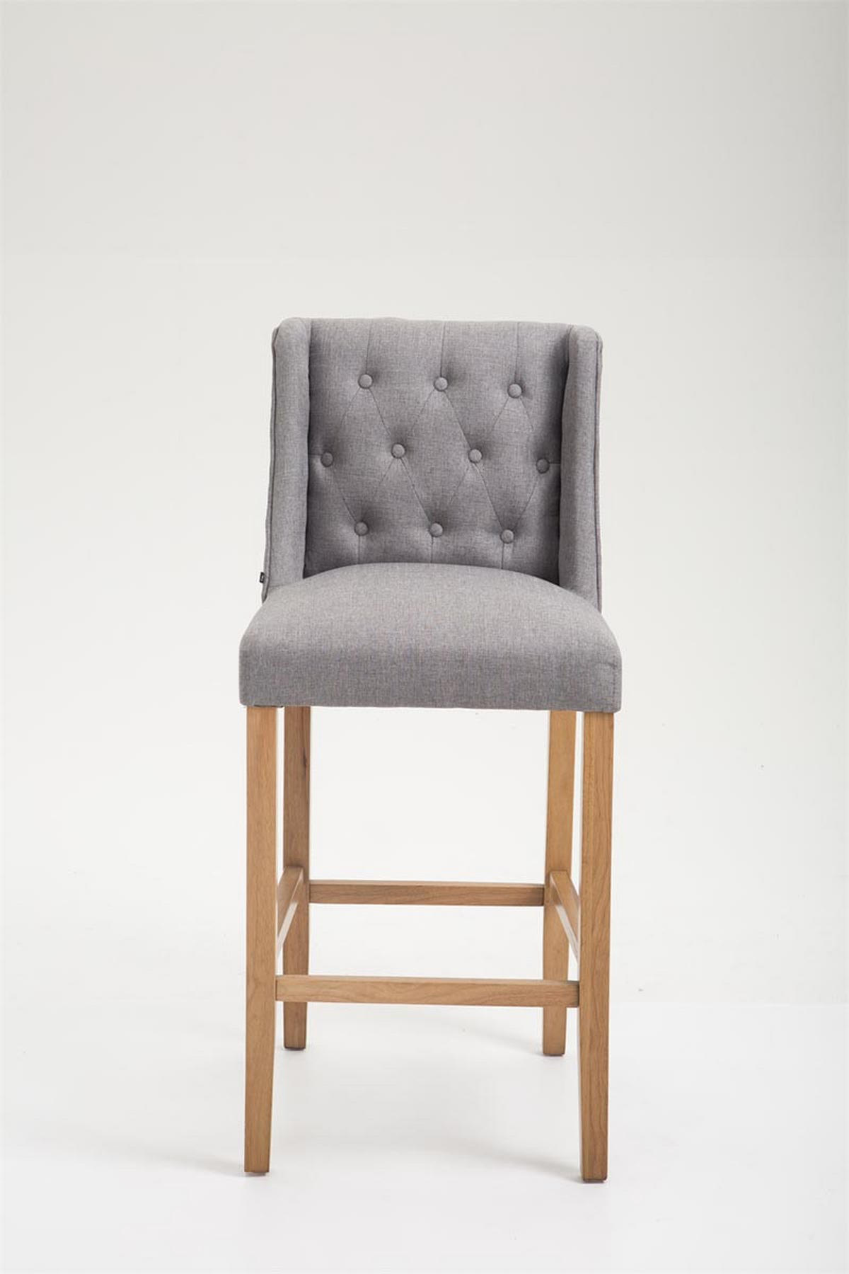 BARHOCKER Stoff hellgrau - Hellgrau/Naturfarben, Holz/Textil (56/111/51cm) - CLP