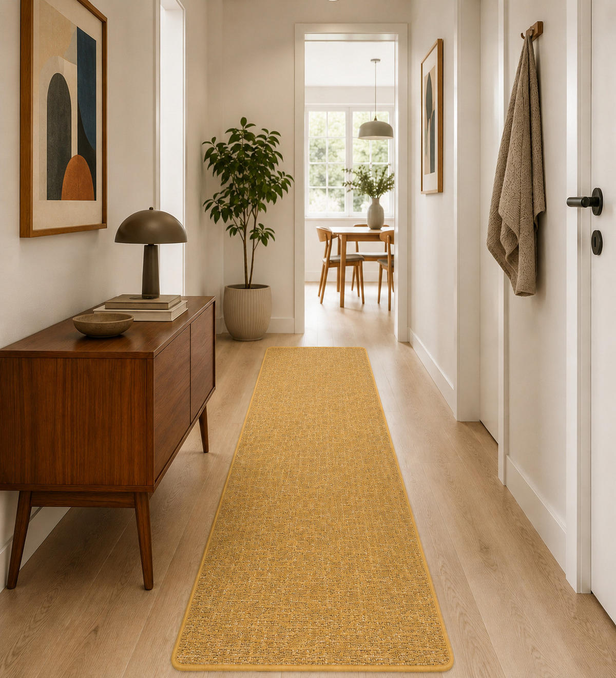 SCHLINGEN DESIGNER TEPPICH LÄUFER NIVA - Currygelb, Textil (100/300cm) - Snapstyle