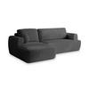 ECKSOFA SENTI P L-S Graphitfarben Kordstoff mit Schlaffunktion - Graphitfarben, Holz (246/148cm) - MASSENO