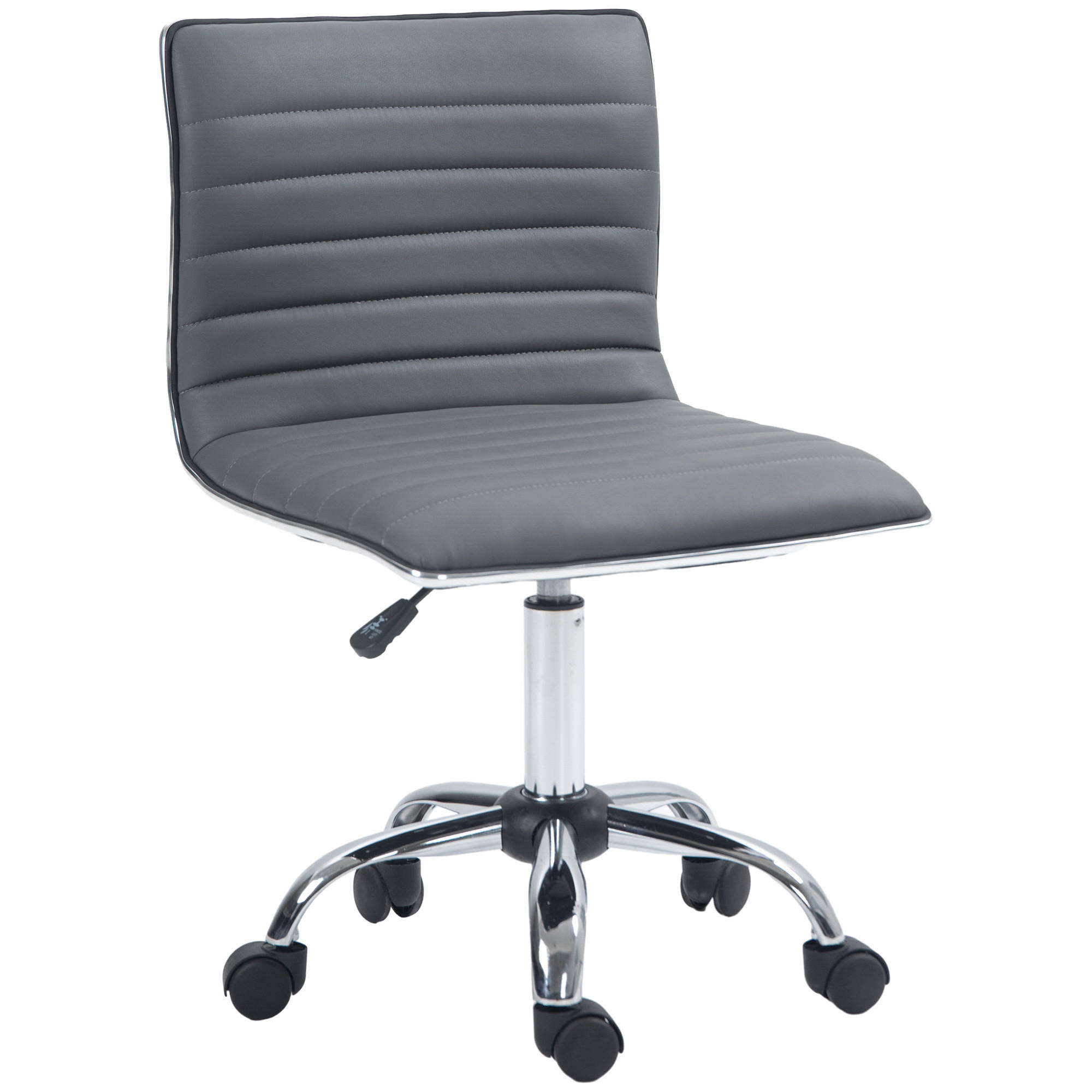 BÜROSTUHL mit Rückenlehne, Dunkelgrau - Dunkelgrau, Metall (48/90/52cm) - HOMCOM