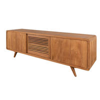 TV-BOARD Teak 180x45x60 natur unbehandelt BUTON #104 - Naturfarben, Holz (180/60/45cm) - Massivmoebel24