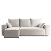 ECKSOFA Tobi mit Bettkasten und Schlaffunktion, L-Form, Velourstoff, Universal - Weiß, Holzwerkstoff (246/145cm) - 4ALL HOME