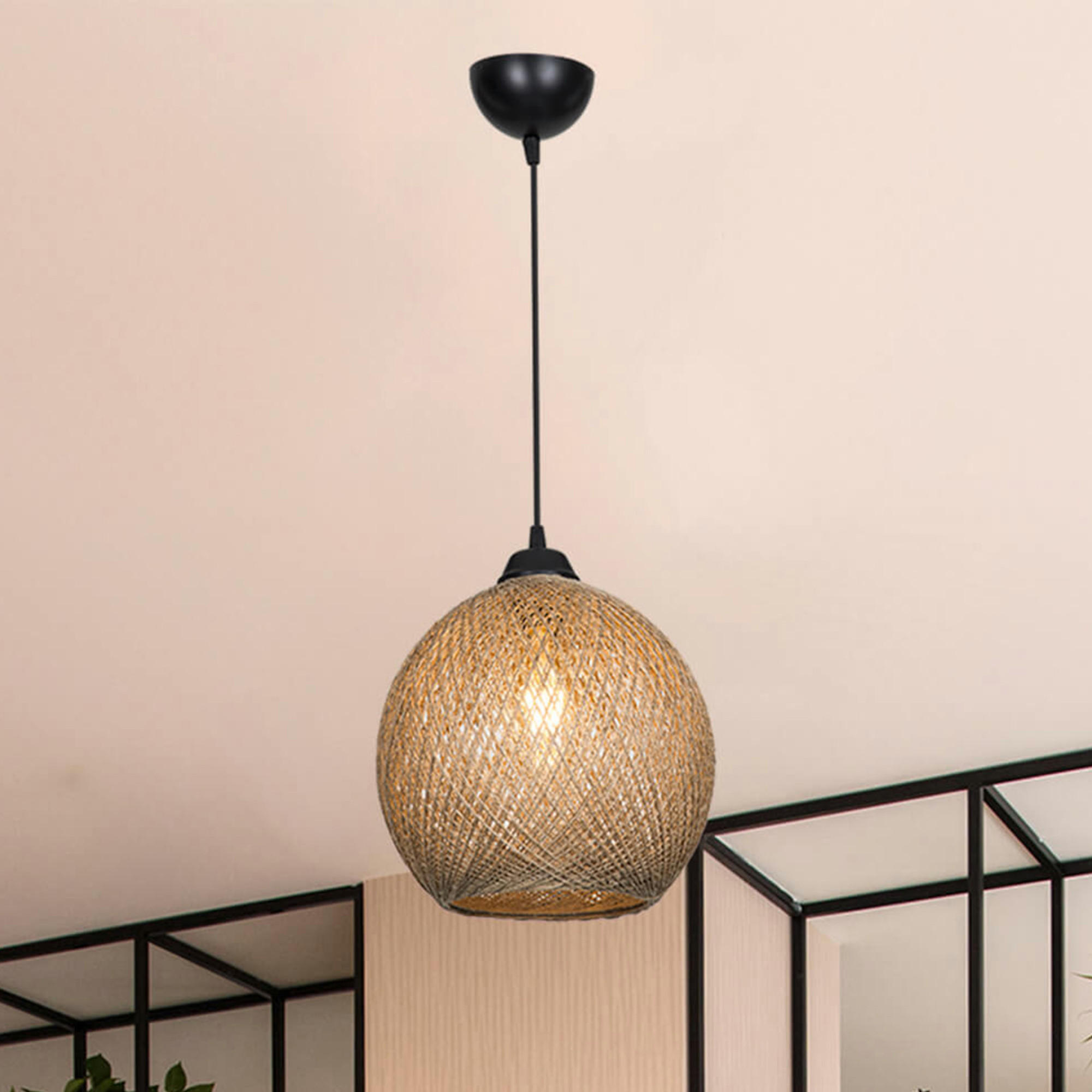 HÄNGELEUCHTE Lisburn - Beige, Naturmaterialien (22/22/65cm) - lux.pro