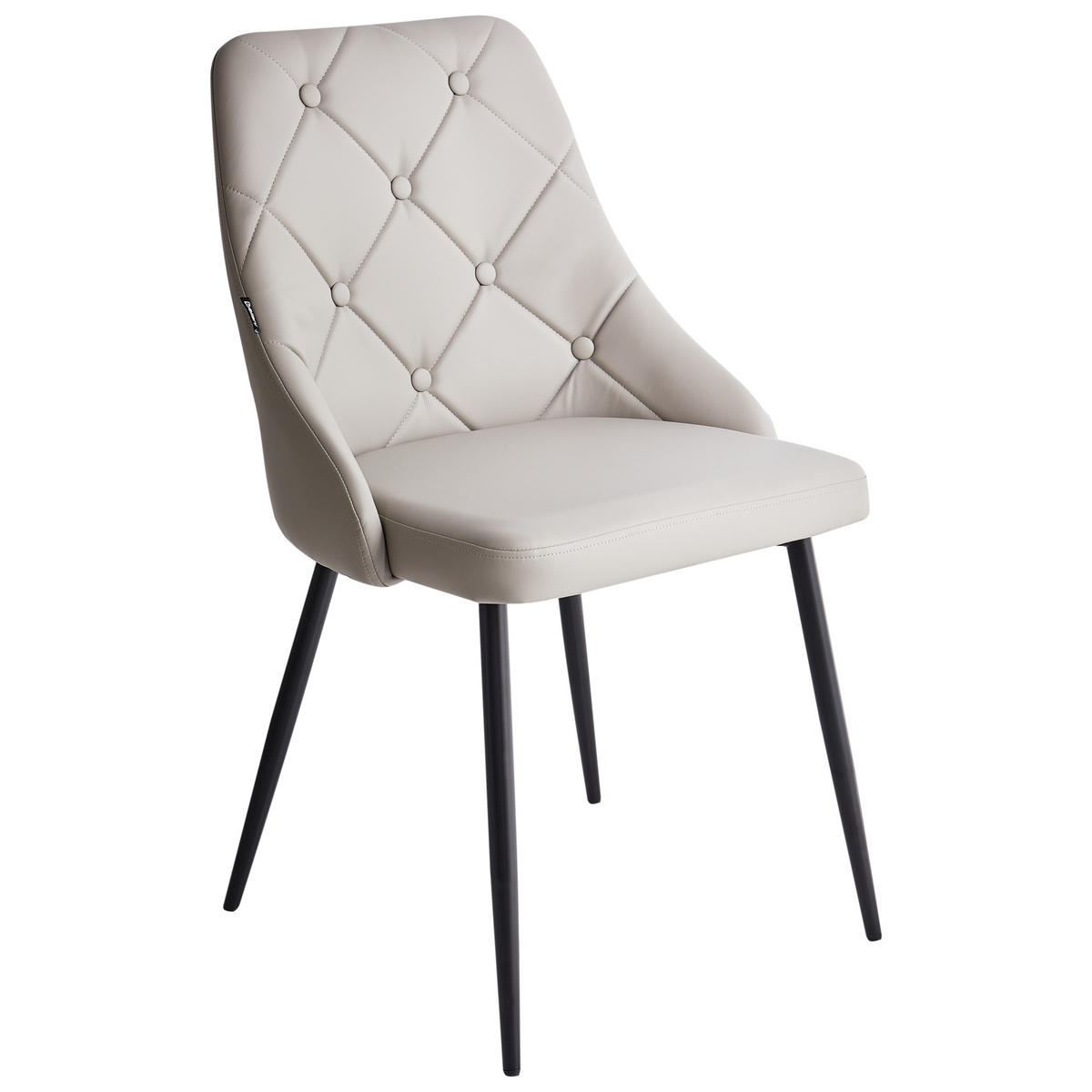 ÉTKEZŐSZÉK 2 darabos Szett Műbőr Szürke Valerie - szürke, textil/fém (54/84/46cm) - Beliani