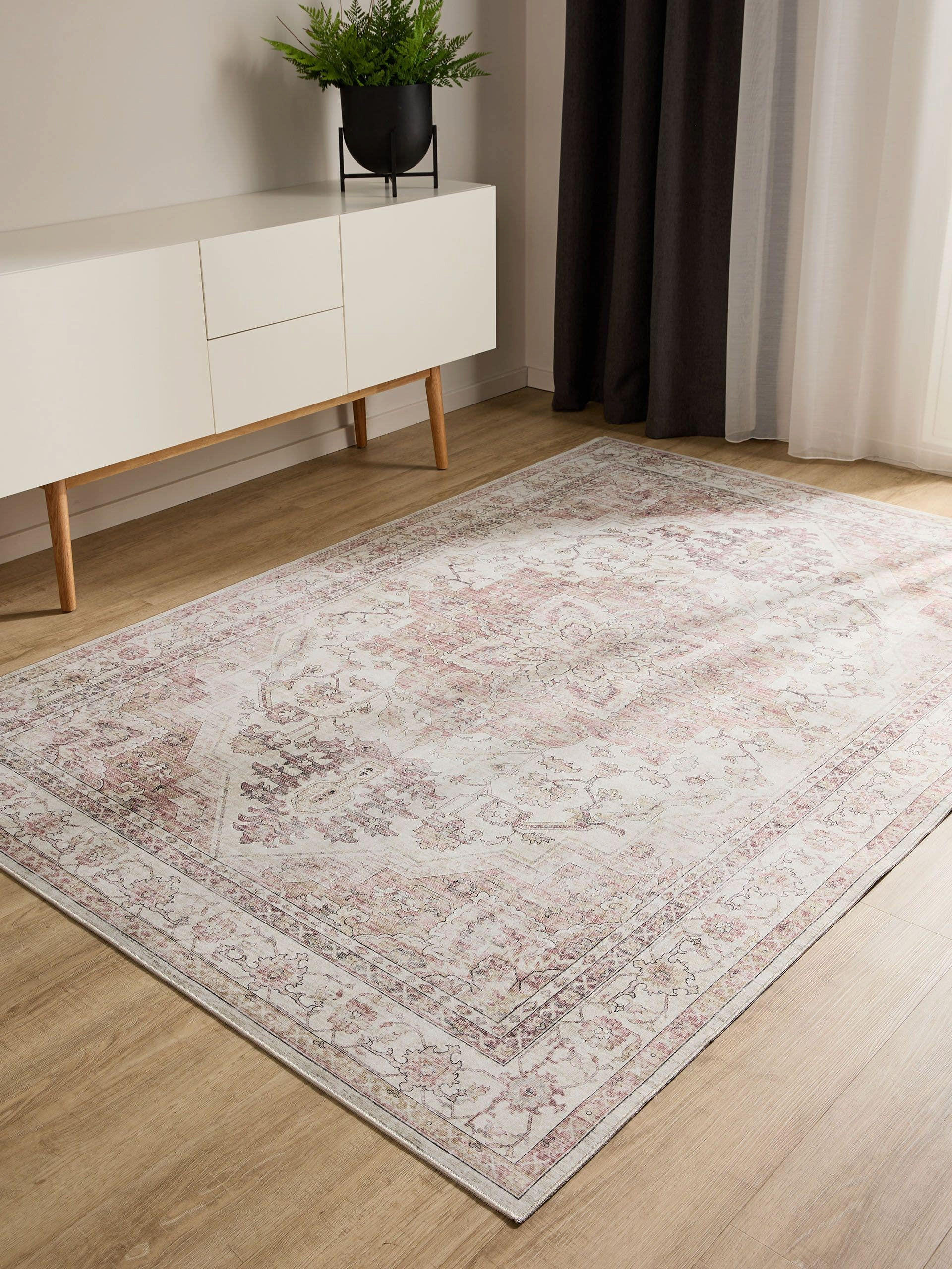 VINTAGE-TEPPICH George waschbar 80x150 cm - Beige/Rosa, Kunststoff (80/150cm) - benuta