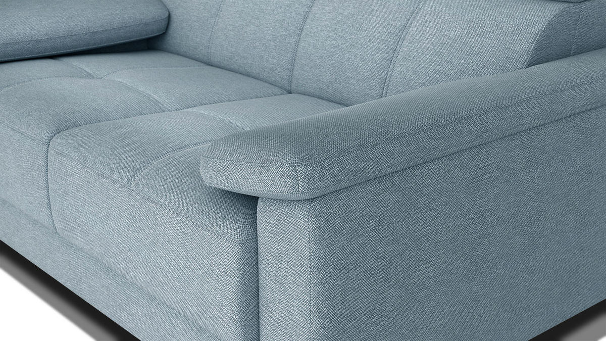 SOFA TAUNUS 2-Sitzer, hellblau - Schwarz/Hellblau, Holzwerkstoff/Textil (141/80/102cm) - Courtois Laville