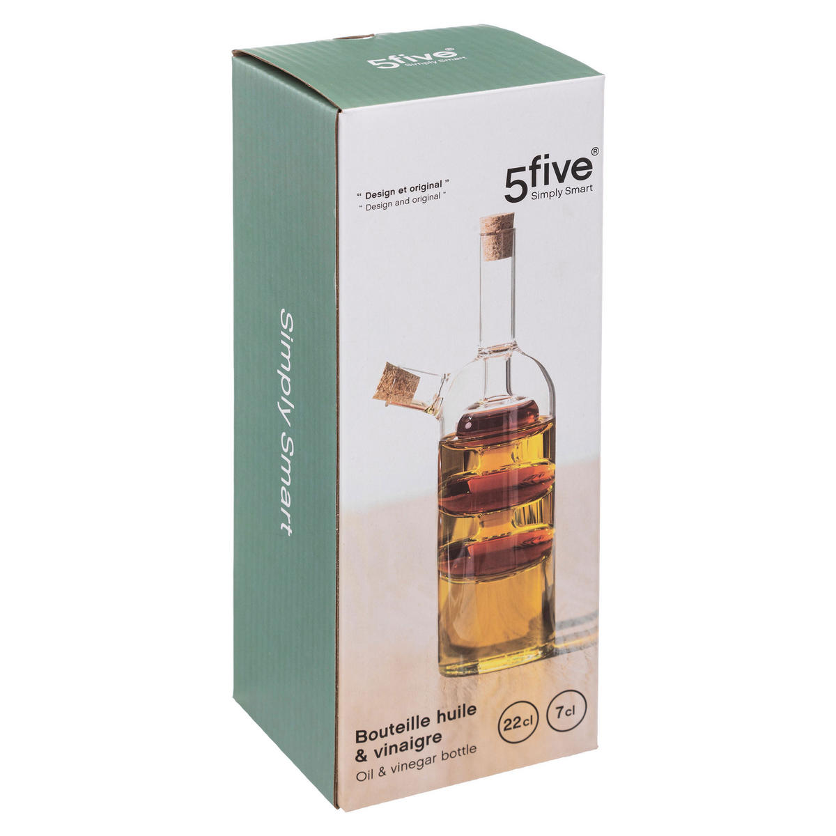 ÖL- UND ESSIGFLASCHE 2-in-1, Glas, 0.5 L - Transparent, Glas (9/8/23cm) - 5five Simply Smart