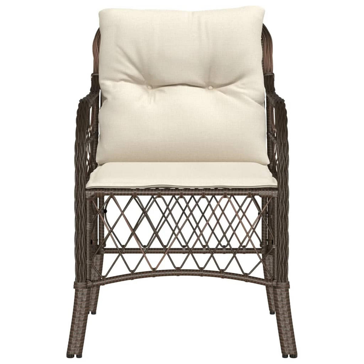 GARTENSTÜHLE Mit Kissen 2er Set Braun Poly Rattan - Braun, Kunststoff (58.5/86/67cm) - vidaXL