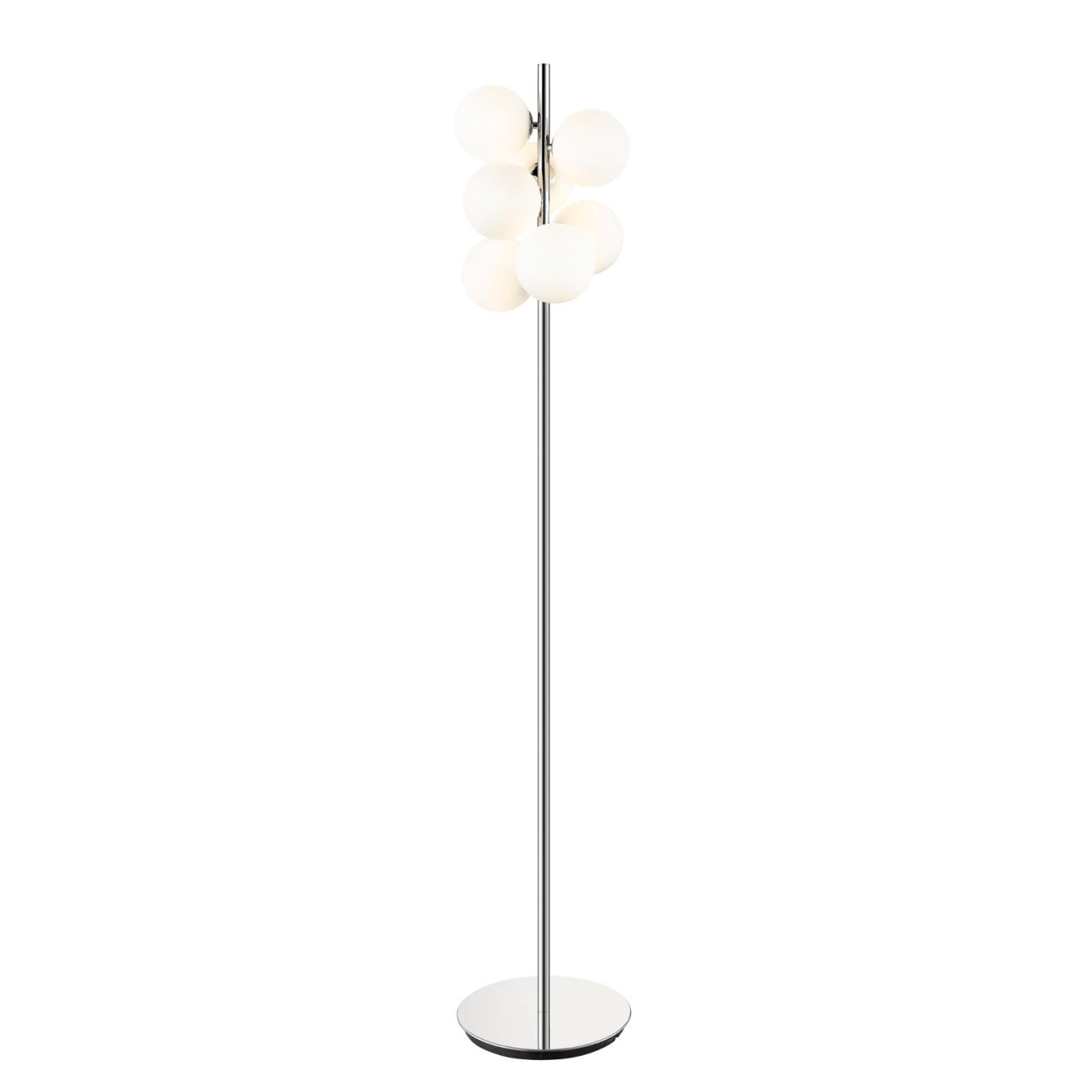 STEHLEUCHTE Nicolea, Weiß/Silber, 161cm - Silberfarben, Glas (161/32/161cm) - KOSILUM