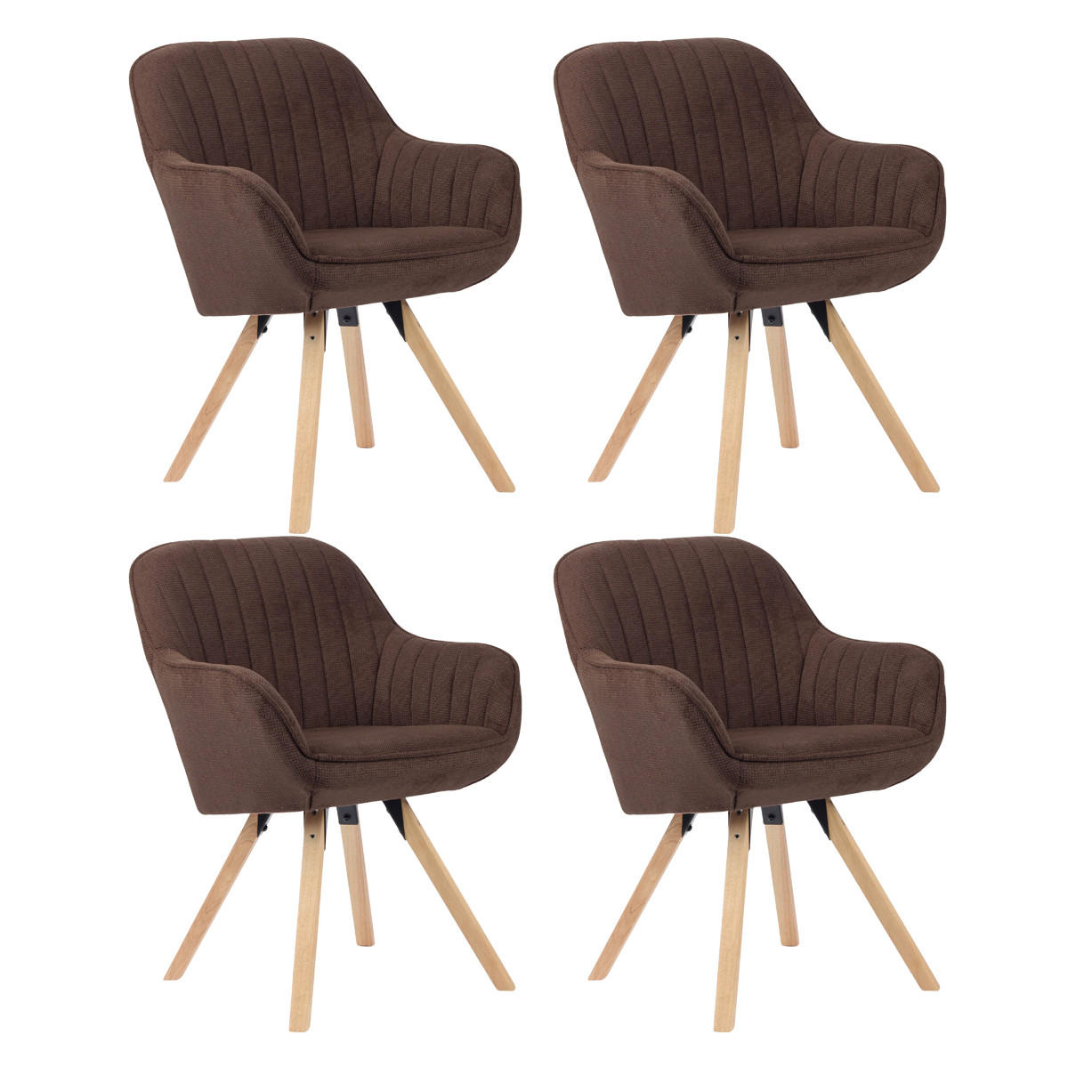 ESSZIMMERSTÜHLE Matera 4er-Set - Braun/Naturfarben, Naturmaterialien/Textil (59/89/61cm) - Mr. Deko