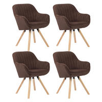 ESSZIMMERSTÜHLE Matera 4er-Set - Braun/Naturfarben, Naturmaterialien/Textil (59/89/61cm) - Mr. Deko