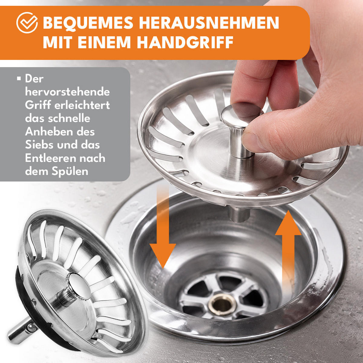 SIEBKÖRBCHEN 82mm - Silberfarben, Metall (8.2/5/8.2cm) - KRUMAD