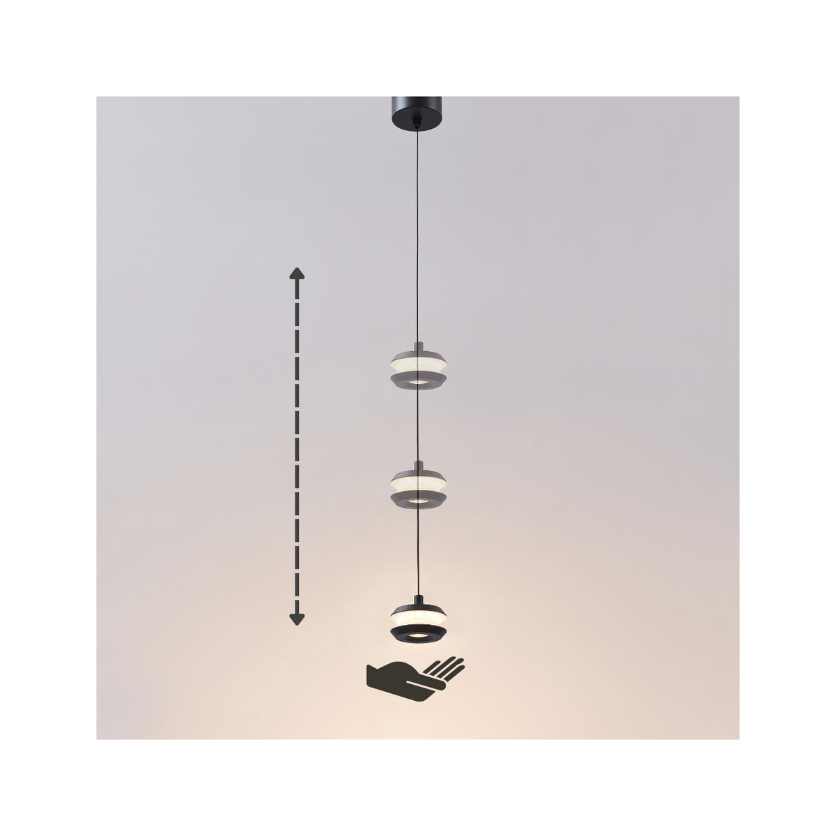 HÄNGELEUCHTE Rive, Schwarz, 4cm - Schwarz, Metall (150/8/4cm) - KOSILUM