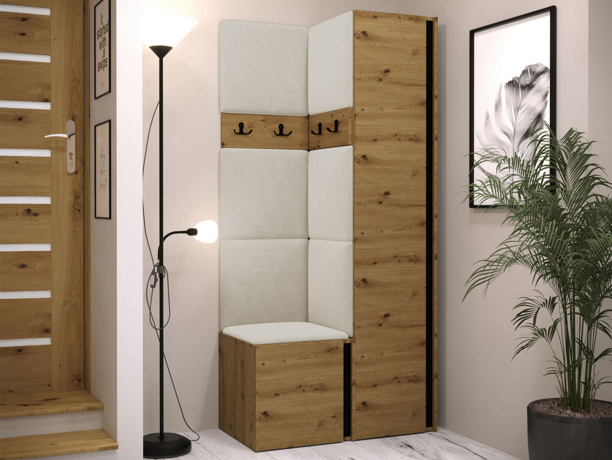 GARDEROBEN-SET Orion XXIV - Beige/Eiche Artisan, Holzwerkstoff/Kunststoff (82/186/46cm) - MIRJAN24