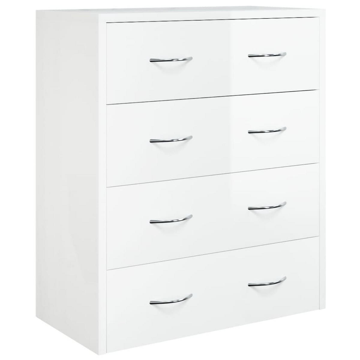 KOMMODE mit 4 Schubladen 60x30,5x71 cm Hochglanz-Weiß - Weiß, Holzwerkstoff (60/71/30.5cm) - furnicato
